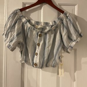 Ocean drive cropped striped shirt